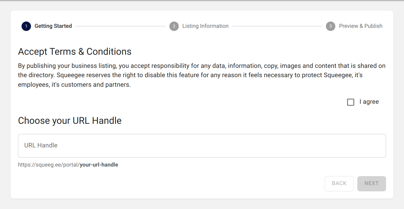 the portal directory screen